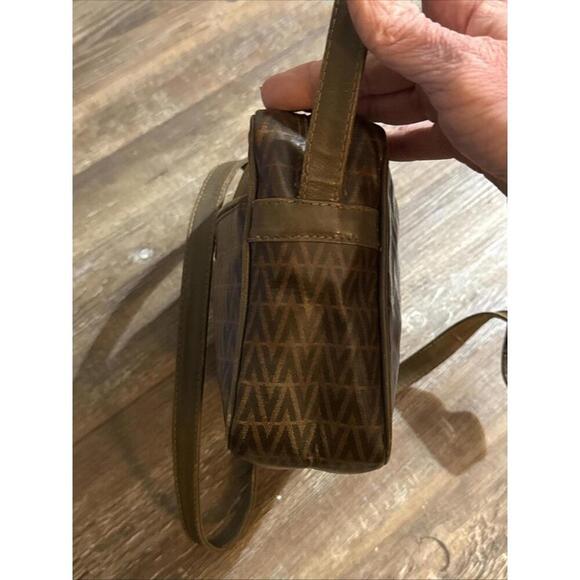 MARIO VALENTINO V Logo Shoulder Cross Body Bag PVC Leather Brown 7625L - Picture 15 of 15